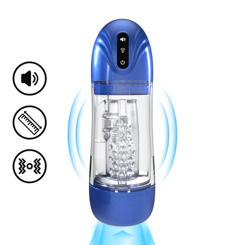 Pumped Masturbateur Sonicpull Vibrations et Succion Bleu